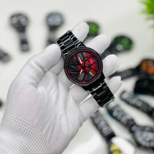 Men's Sports Car Rim Watch with Spinning gearflix